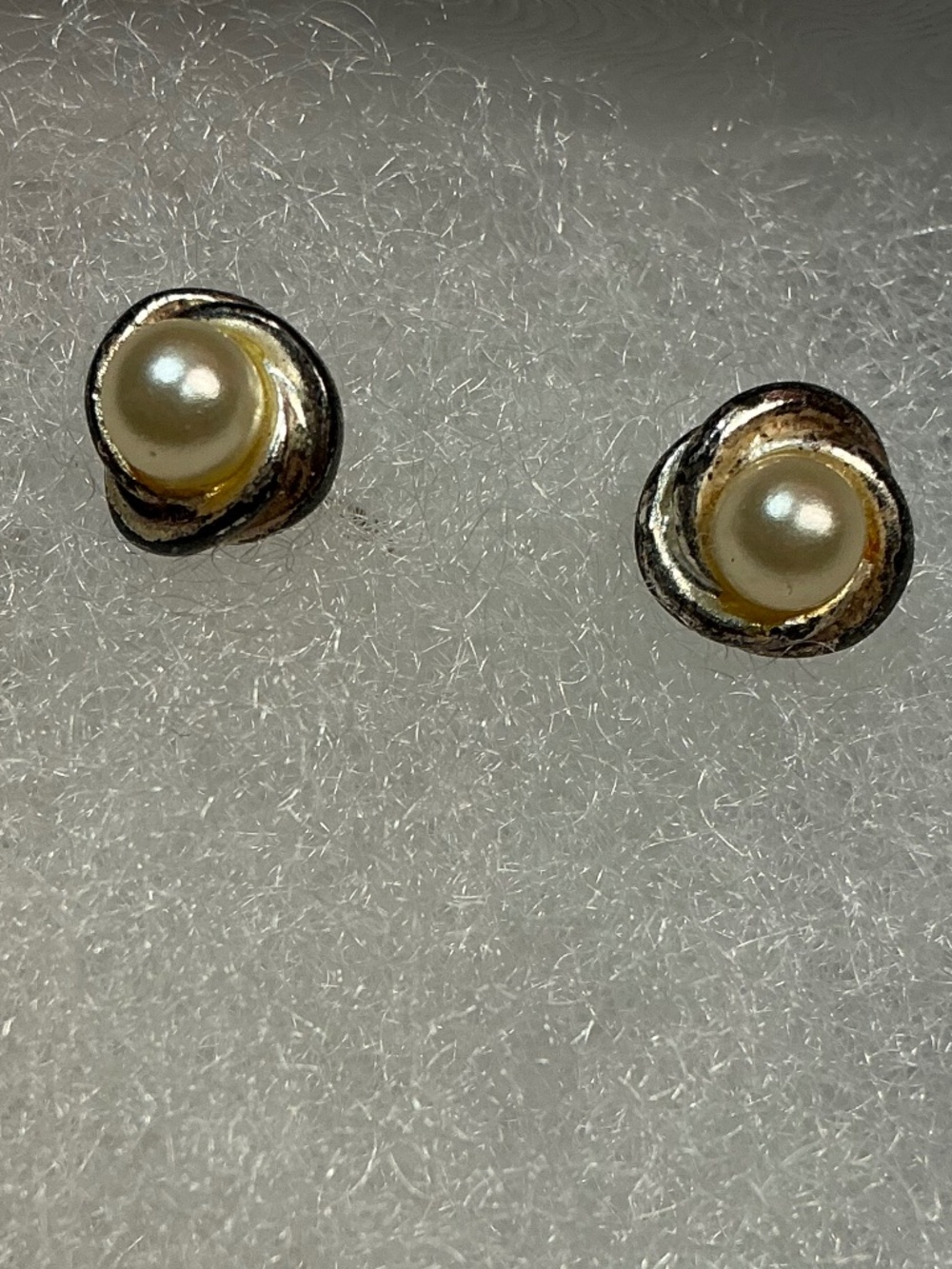 Sterling Silver Stud Earrings with a single Pearl